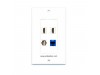 Placa Tapa 2 HDMI 4k + USB 2.0 + Jack RJ45 Cat6 en ABS